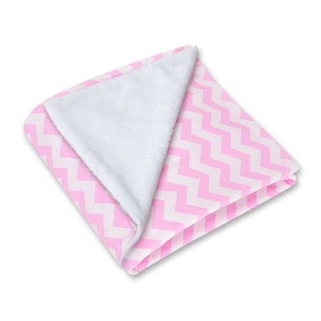 Wendbare Babyautositzdecke - Chevron Pink und Weiß